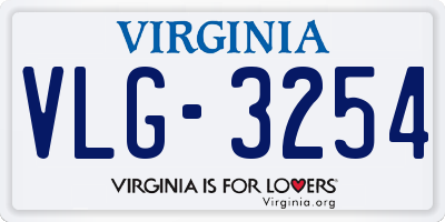 VA license plate VLG3254