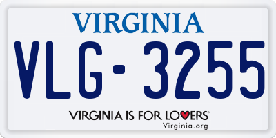 VA license plate VLG3255