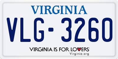 VA license plate VLG3260