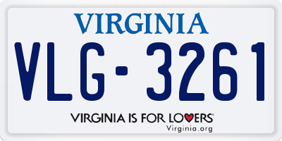 VA license plate VLG3261