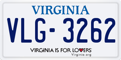 VA license plate VLG3262