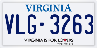 VA license plate VLG3263