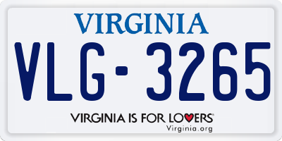 VA license plate VLG3265