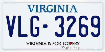 VA license plate VLG3269