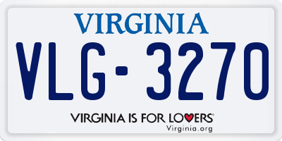 VA license plate VLG3270