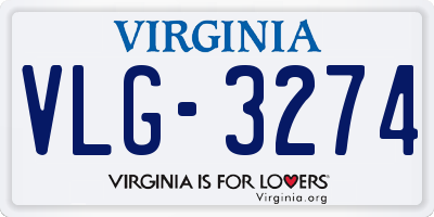 VA license plate VLG3274