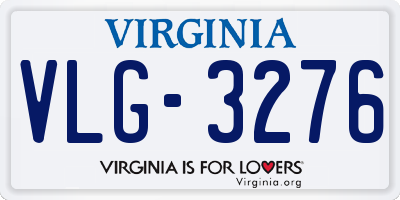 VA license plate VLG3276