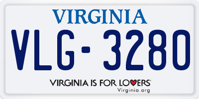 VA license plate VLG3280