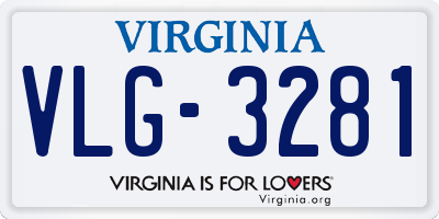 VA license plate VLG3281