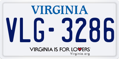VA license plate VLG3286