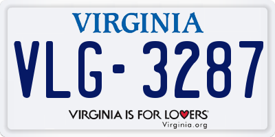VA license plate VLG3287