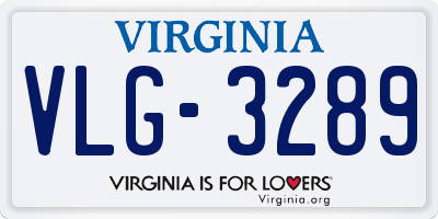 VA license plate VLG3289