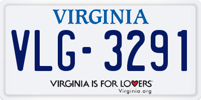 VA license plate VLG3291