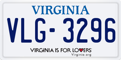 VA license plate VLG3296