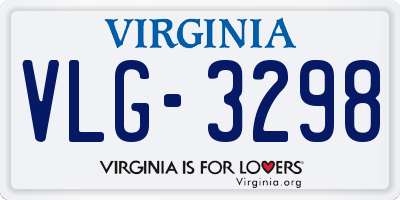 VA license plate VLG3298