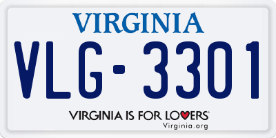 VA license plate VLG3301