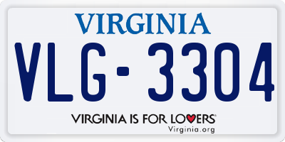 VA license plate VLG3304