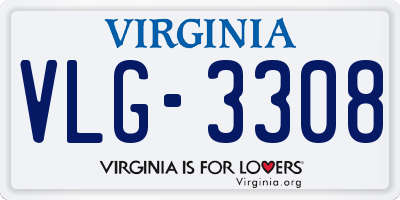 VA license plate VLG3308