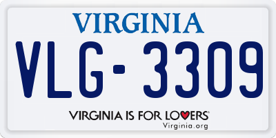VA license plate VLG3309