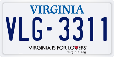 VA license plate VLG3311