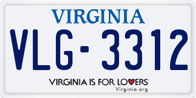 VA license plate VLG3312