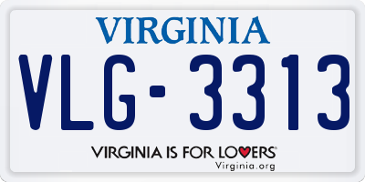 VA license plate VLG3313