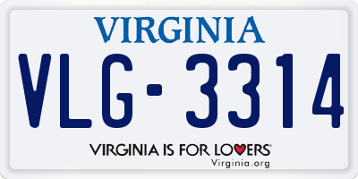 VA license plate VLG3314