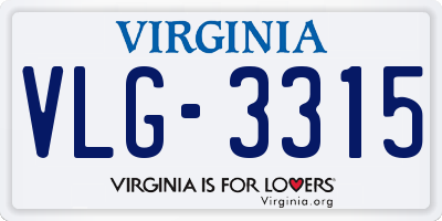 VA license plate VLG3315