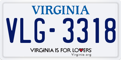 VA license plate VLG3318