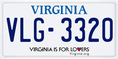 VA license plate VLG3320
