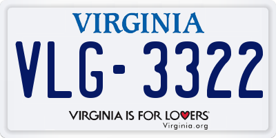 VA license plate VLG3322