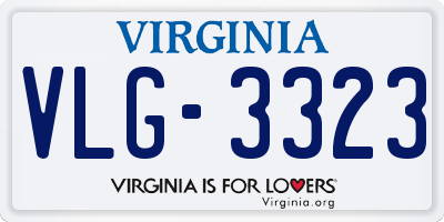 VA license plate VLG3323