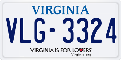 VA license plate VLG3324