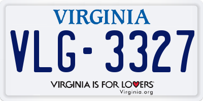 VA license plate VLG3327