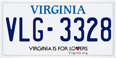 VA license plate VLG3328