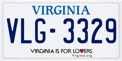 VA license plate VLG3329