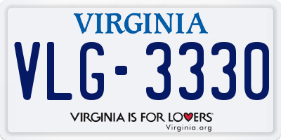 VA license plate VLG3330