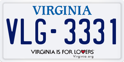 VA license plate VLG3331