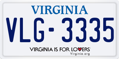 VA license plate VLG3335
