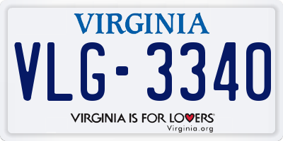 VA license plate VLG3340
