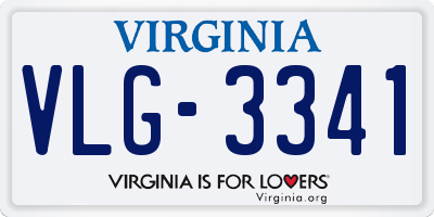 VA license plate VLG3341