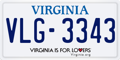 VA license plate VLG3343