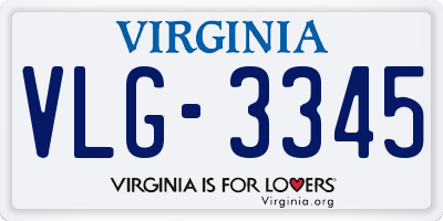 VA license plate VLG3345