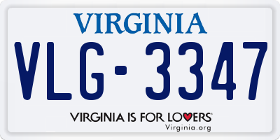 VA license plate VLG3347