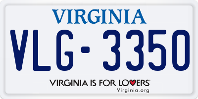 VA license plate VLG3350