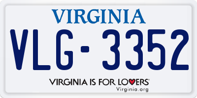 VA license plate VLG3352