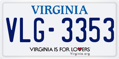 VA license plate VLG3353
