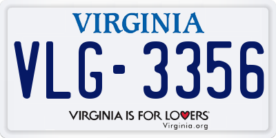 VA license plate VLG3356
