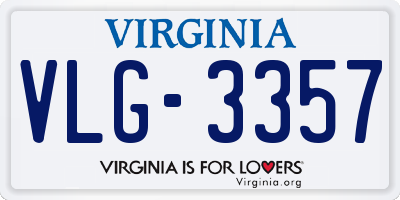 VA license plate VLG3357