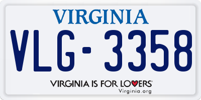 VA license plate VLG3358